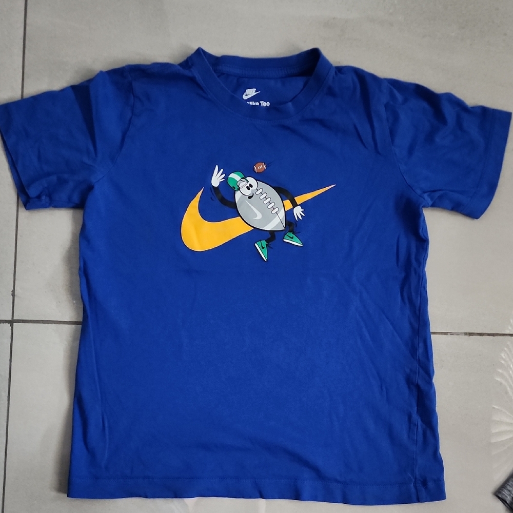 Nike Kids Blue T-Shirt with Cartoon Graphic